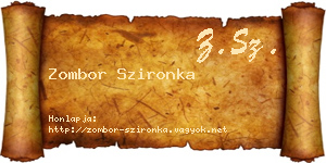 Zombor Szironka névjegykártya